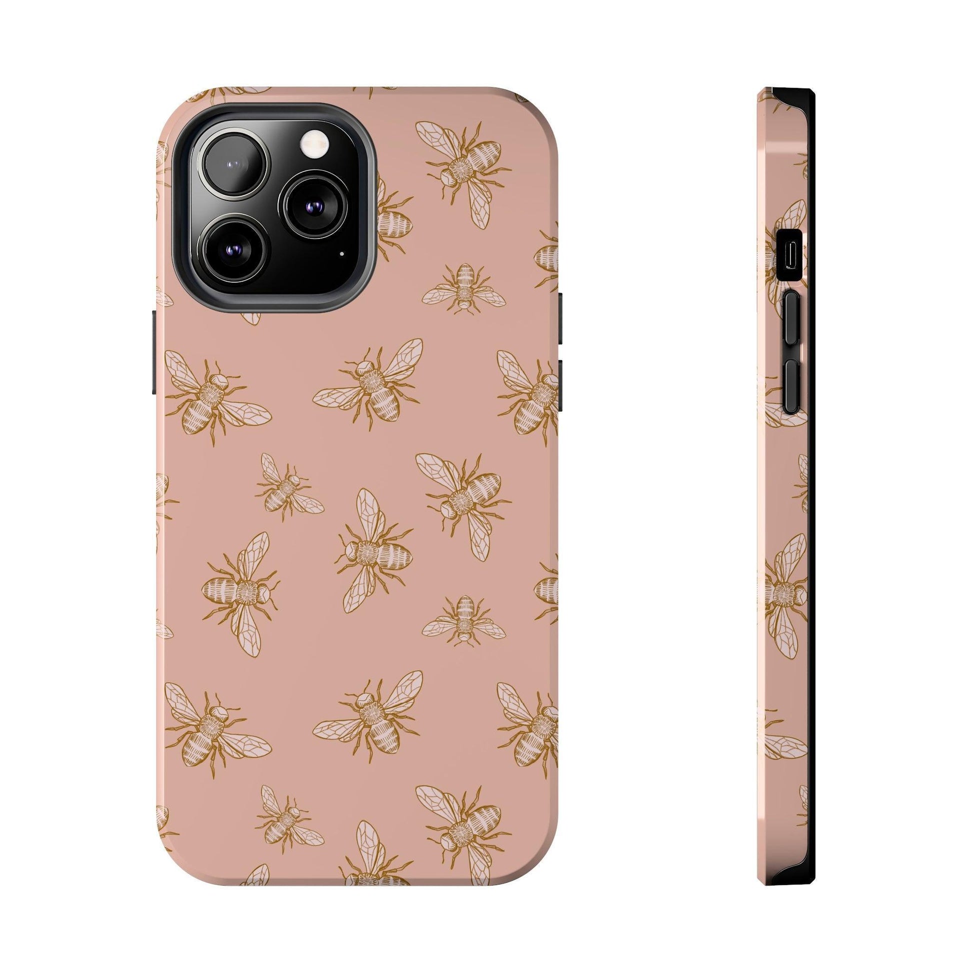 Pink Honey Bee Print Phone Case Pink Honey Bee Print Phone Case
