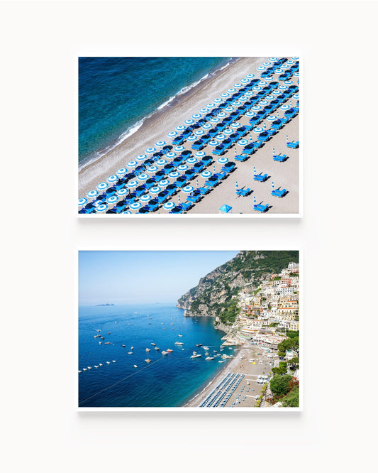 Positano Beach Umbrella Print Set | Amalfi Coast Photography Prints - Departures Print Shop