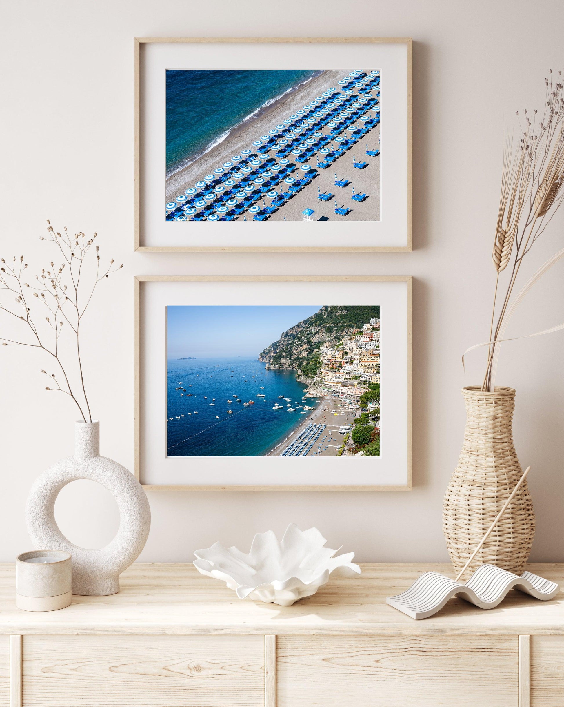 Positano Beach Umbrella Print Set | Amalfi Coast Photography Prints - Departures Print Shop
