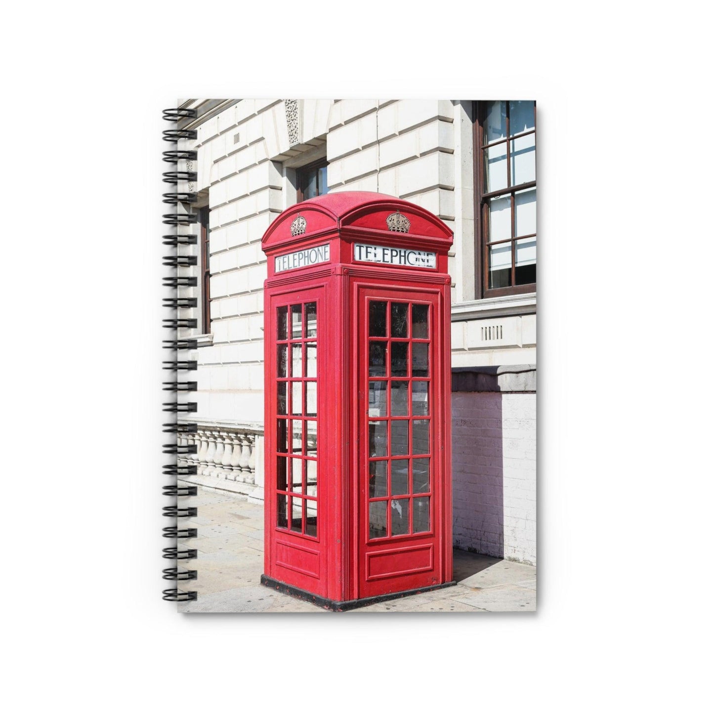 Red London Telephone Booth Spiral Notebook - Departures Print Shop