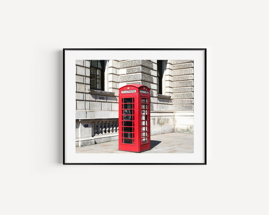 Red Telephone Booth London Photography Print - Departures Print Shop