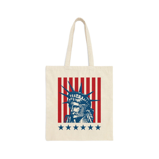Red, White and Blue, Statue of Liberty Canvas Tote Bag - Departures Print Shop