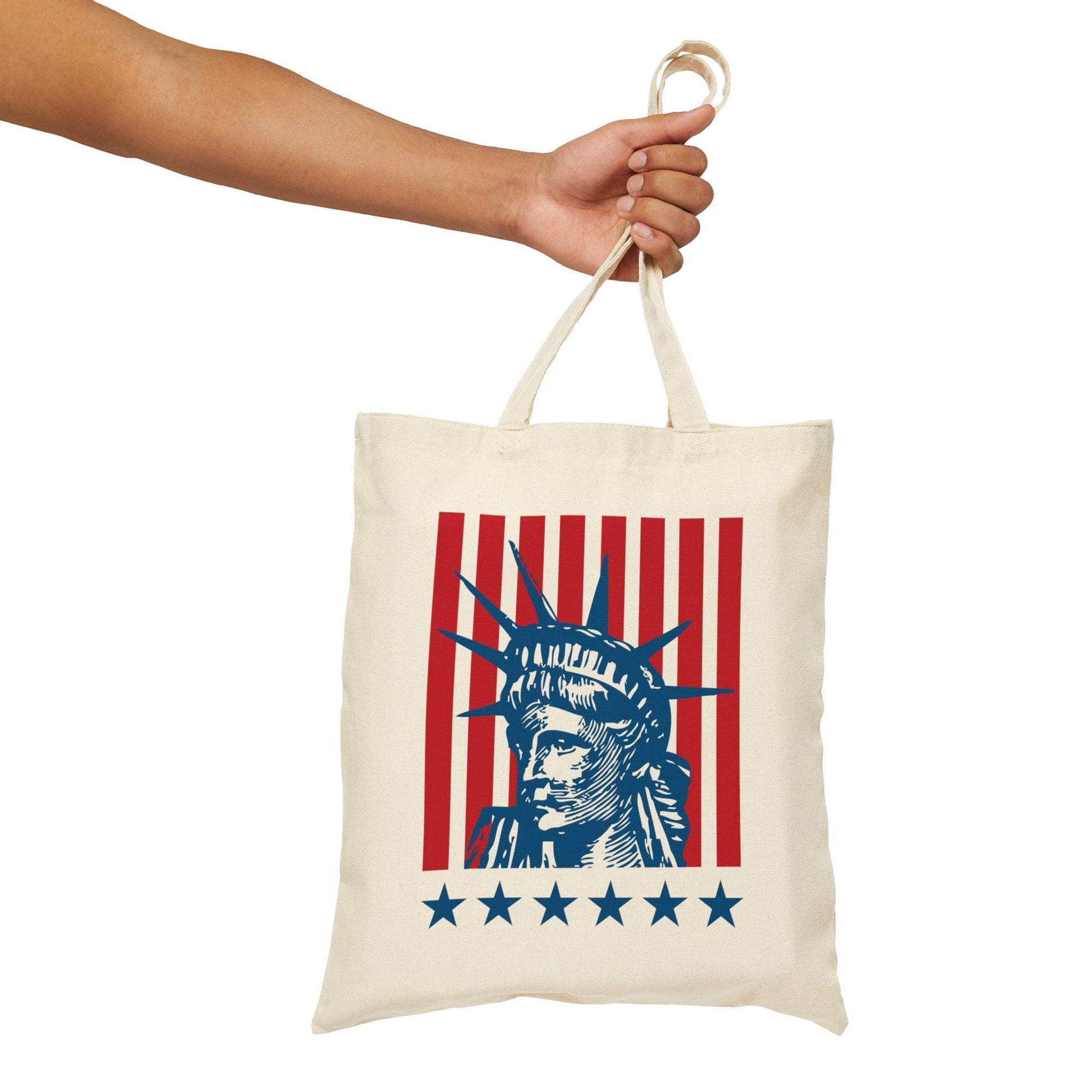 Red, White and Blue, Statue of Liberty Canvas Tote Bag - Departures Print Shop