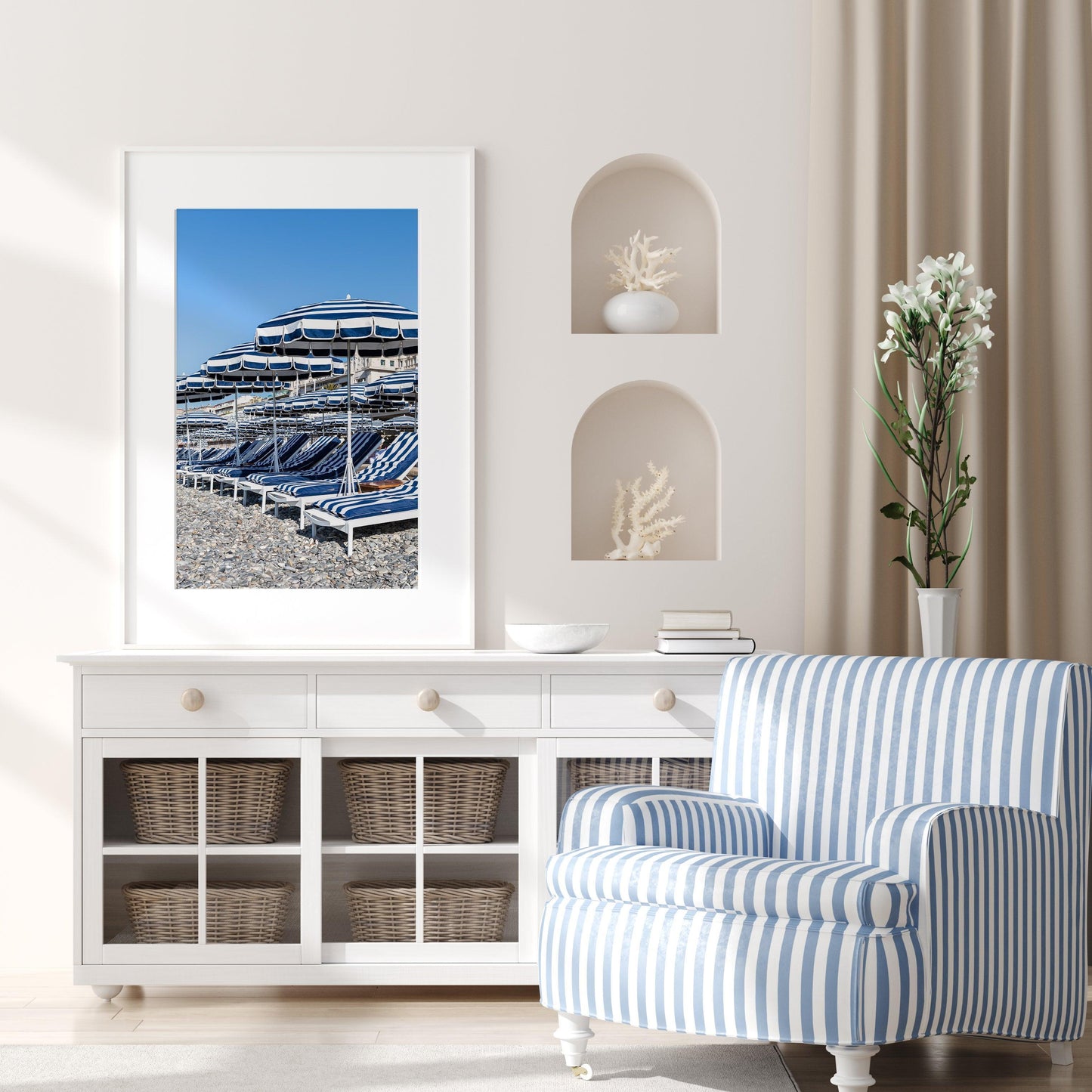 Ruhl Plage Beach Club Umbrellas II | French Riviera Photography Print - Departures Print Shop