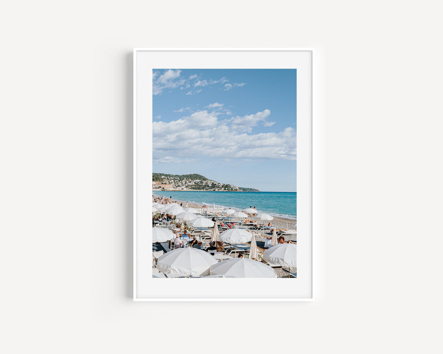 White Beach Umbrellas Photography Print | French Riviera Photography Print - Departures Print Shop