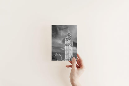 B&W Big Ben & London Eye | London Print - Departures Print Shop