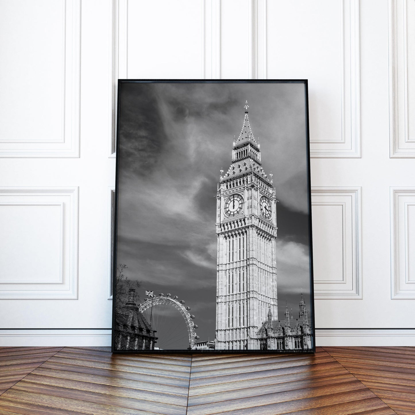 B&W Big Ben & London Eye | London Print - Departures Print Shop