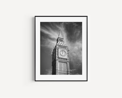 Black and White Big Ben | London Print - Departures Print Shop
