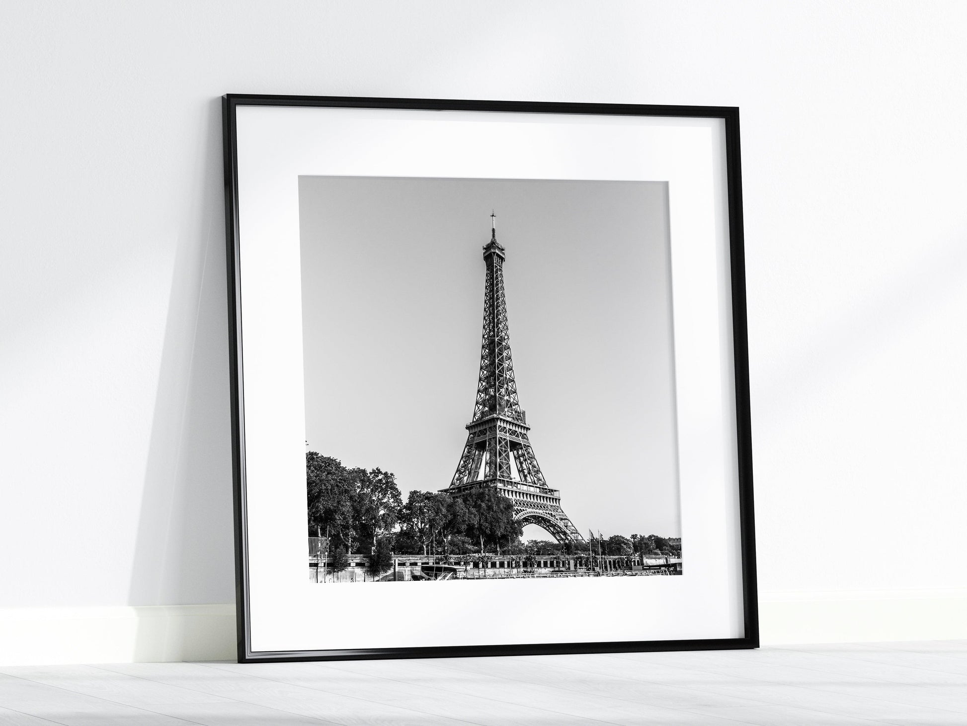 B&W Eiffel Tower | Square Paris Print - Departures Print Shop