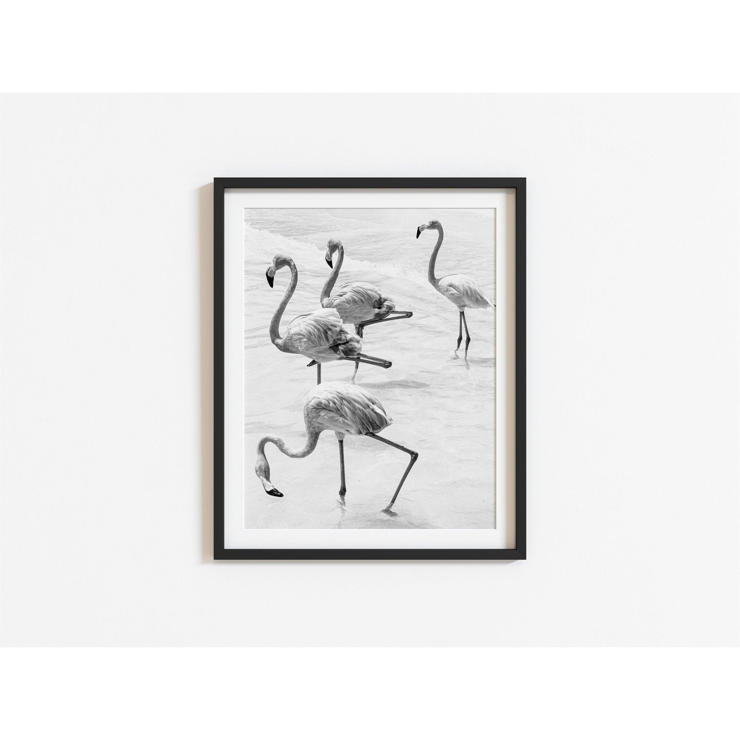 B&W Let's Flamingle | Flamingo Print - Departures Print Shop