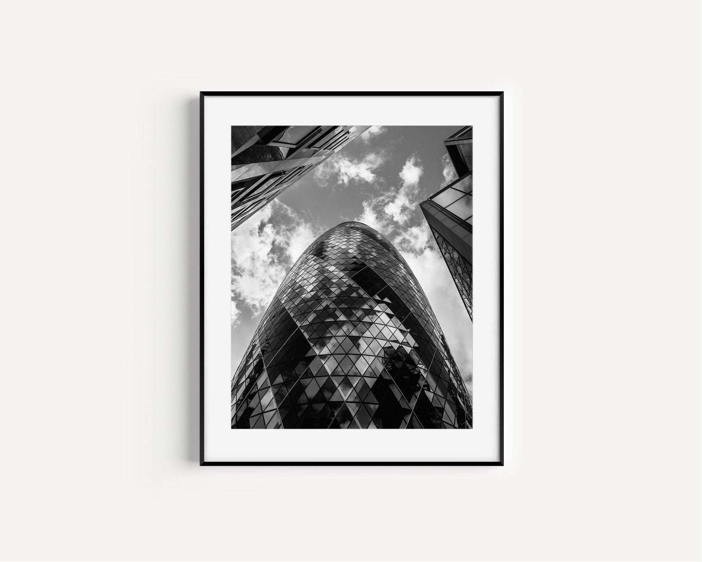 Black and White Gherkin Building Photography Print | London Photography Print - Departures Print Shop