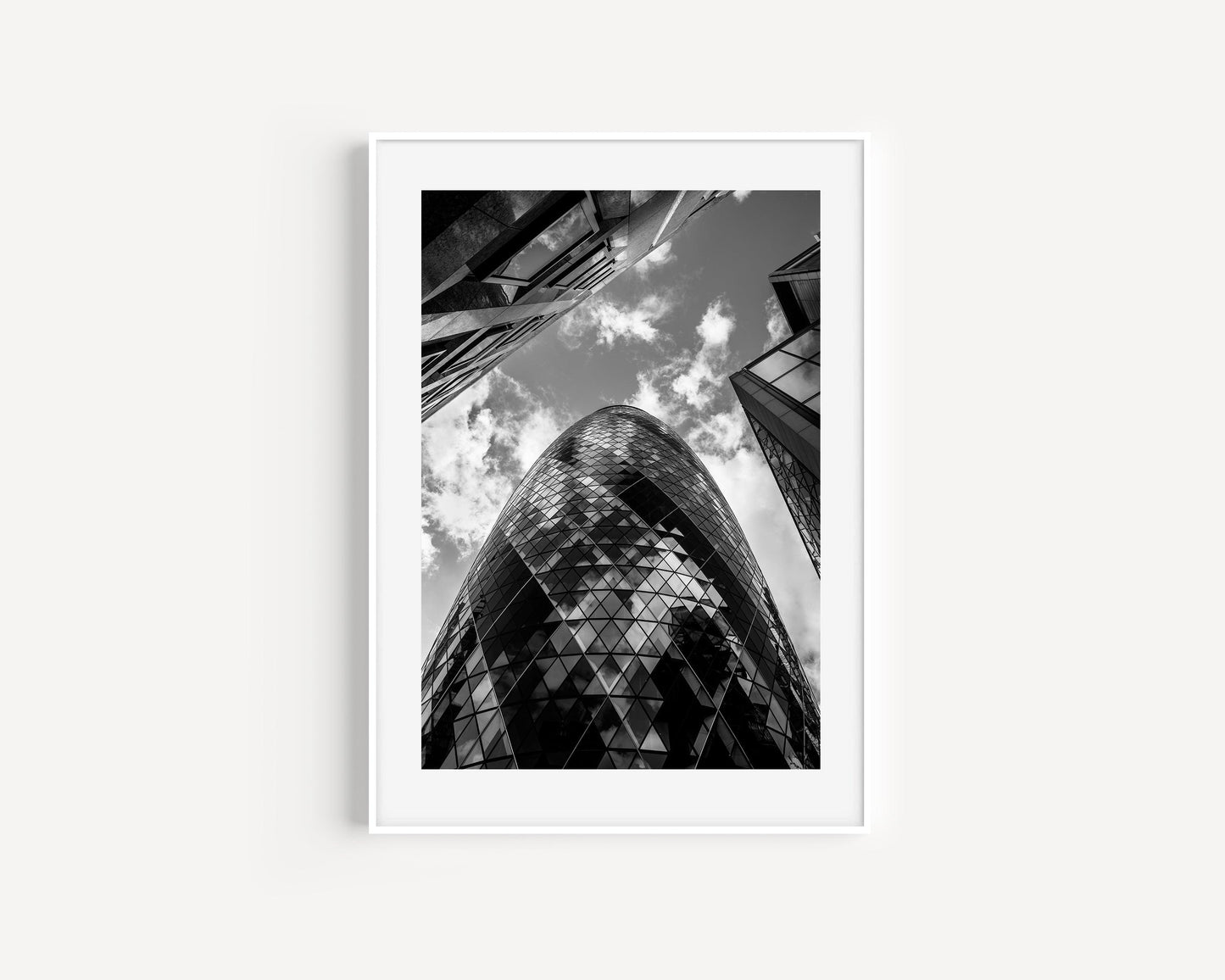 Black and White Gherkin Building Photography Print | London Photography Print - Departures Print Shop