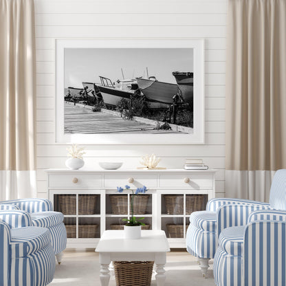 Black and White Marina | Beach Photography Print - Departures Print Shop
