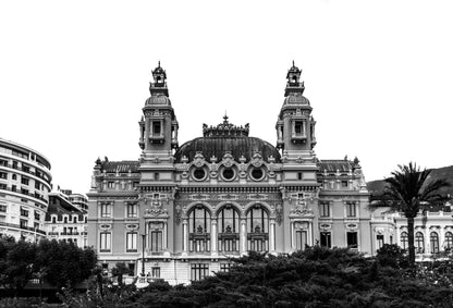 B&W Monte Carlo Casino II | Monaco Travel Print - Departures Print Shop