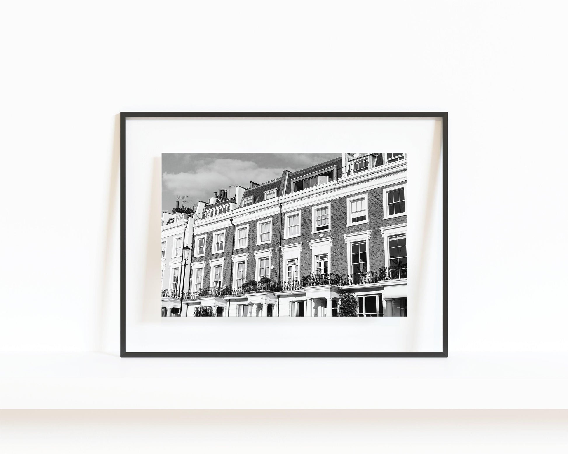 B&W Notting Hill Flats | London Print - Departures Print Shop