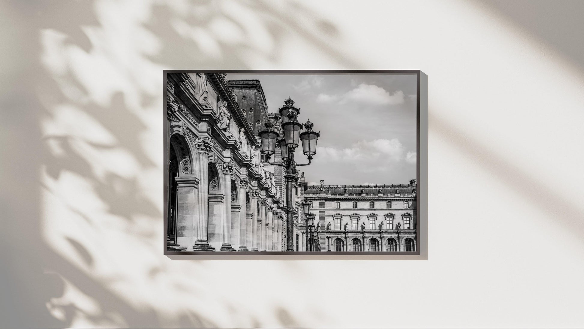 Black and White Louvre Museum Lamp Posts | Paris Photography Print - Departures Print Shop