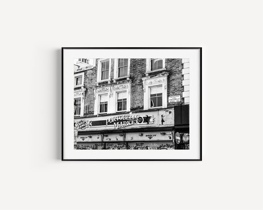 Black and White Portobello Road Print | London Photography Print - Departures Print Shop