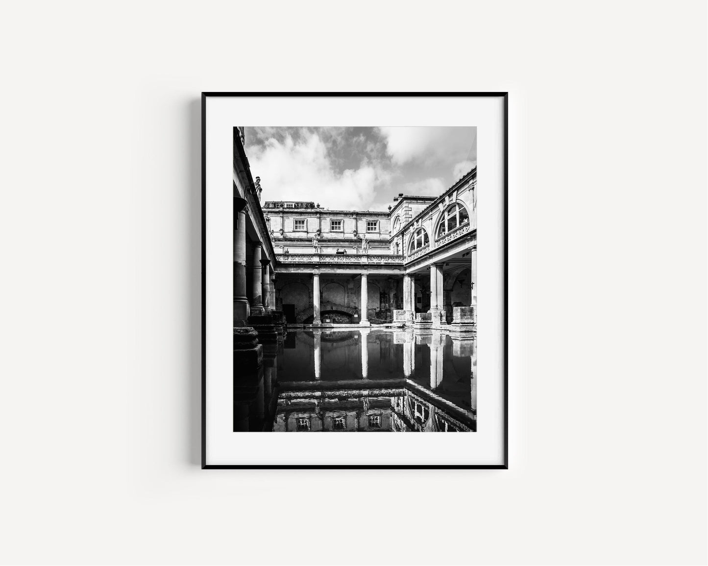 Black and White Roman Baths Print | Bath England United Kingdom Photography Print - Departures Print Shop