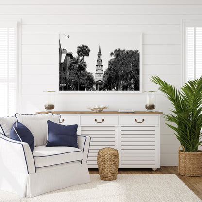 Black and White St. Philip's Church | Charleston Photography Print - Departures Print Shop