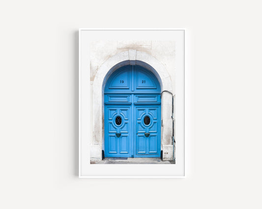 Blue Parisian Door | Paris Print - Departures Print Shop