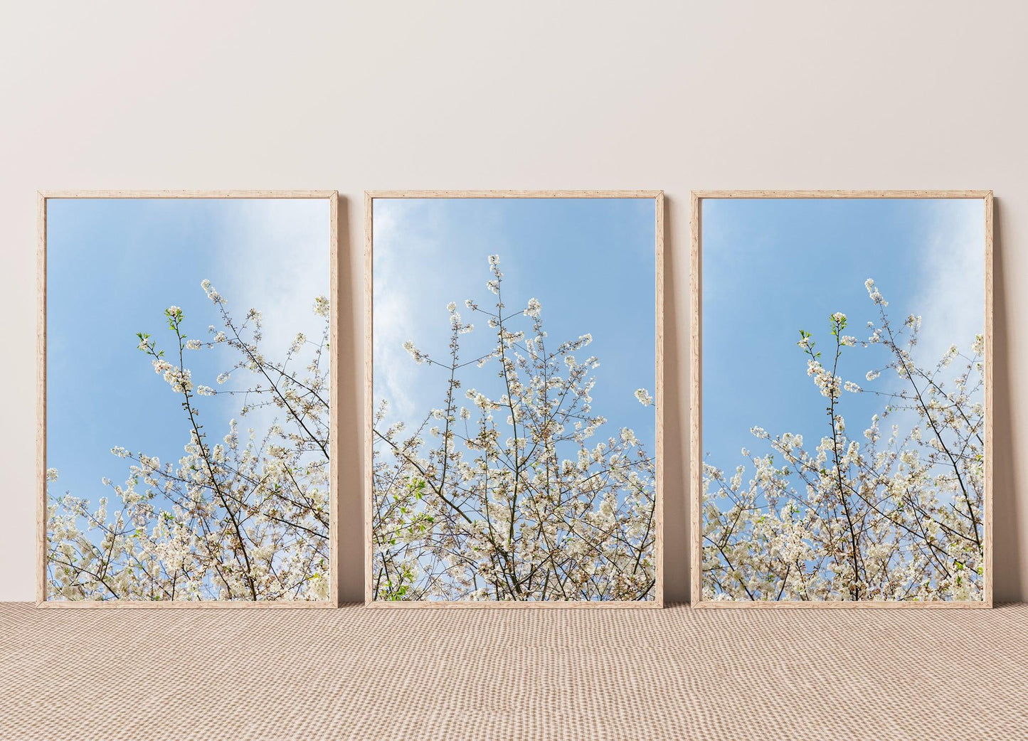 Cherry Blossom Print Set of Three | Floral Print - Departures Print Shop