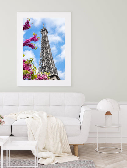 Eiffel Tower Cherry Blossoms | Paris Print - Departures Print Shop