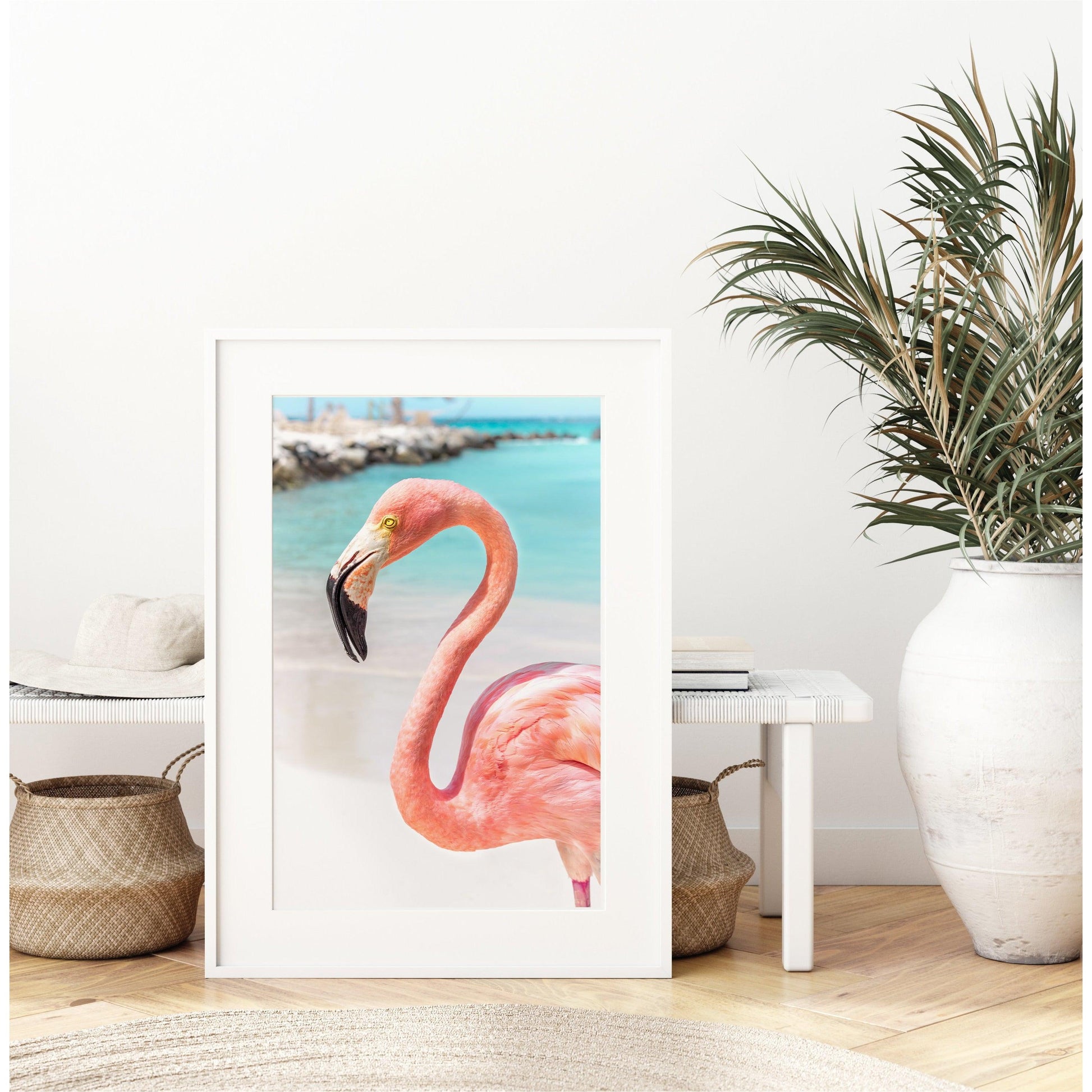 Tropical flamingo print, Flamingo Wall Art, Colorful Flamingo Wall Poster, Tropical Artwork, Beach decor, Beach prints, Beach photography