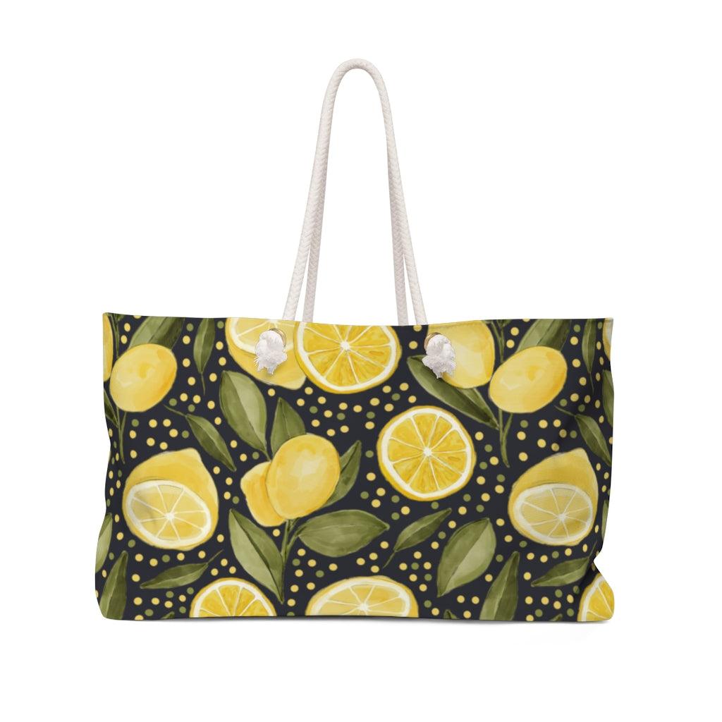 Limoncello | Lemon Print Weekender Bag - Departures Print Shop