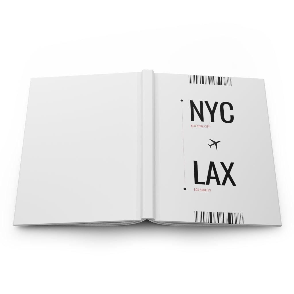 NYC to LAX | Boarding Pass Travel Notebook - Departures Print Shop