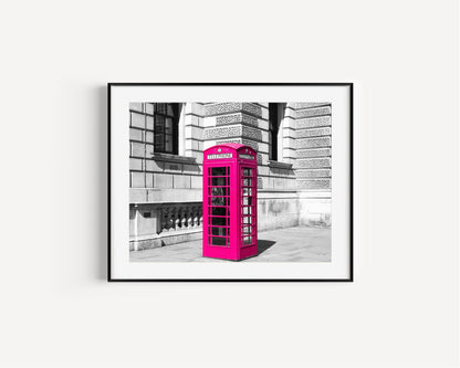 Pink Phone Booth II | London Print - Departures Print Shop