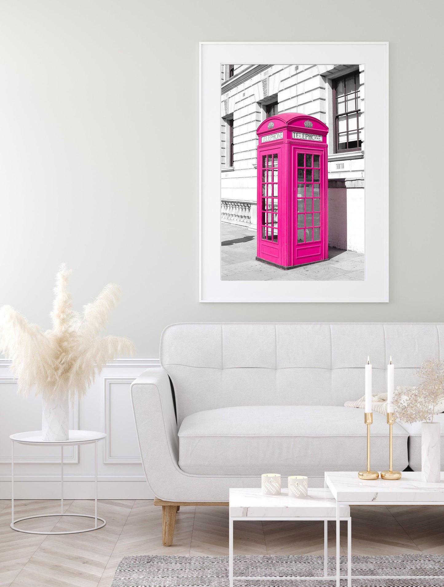 Pink Phone Booth | London Print - Departures Print Shop