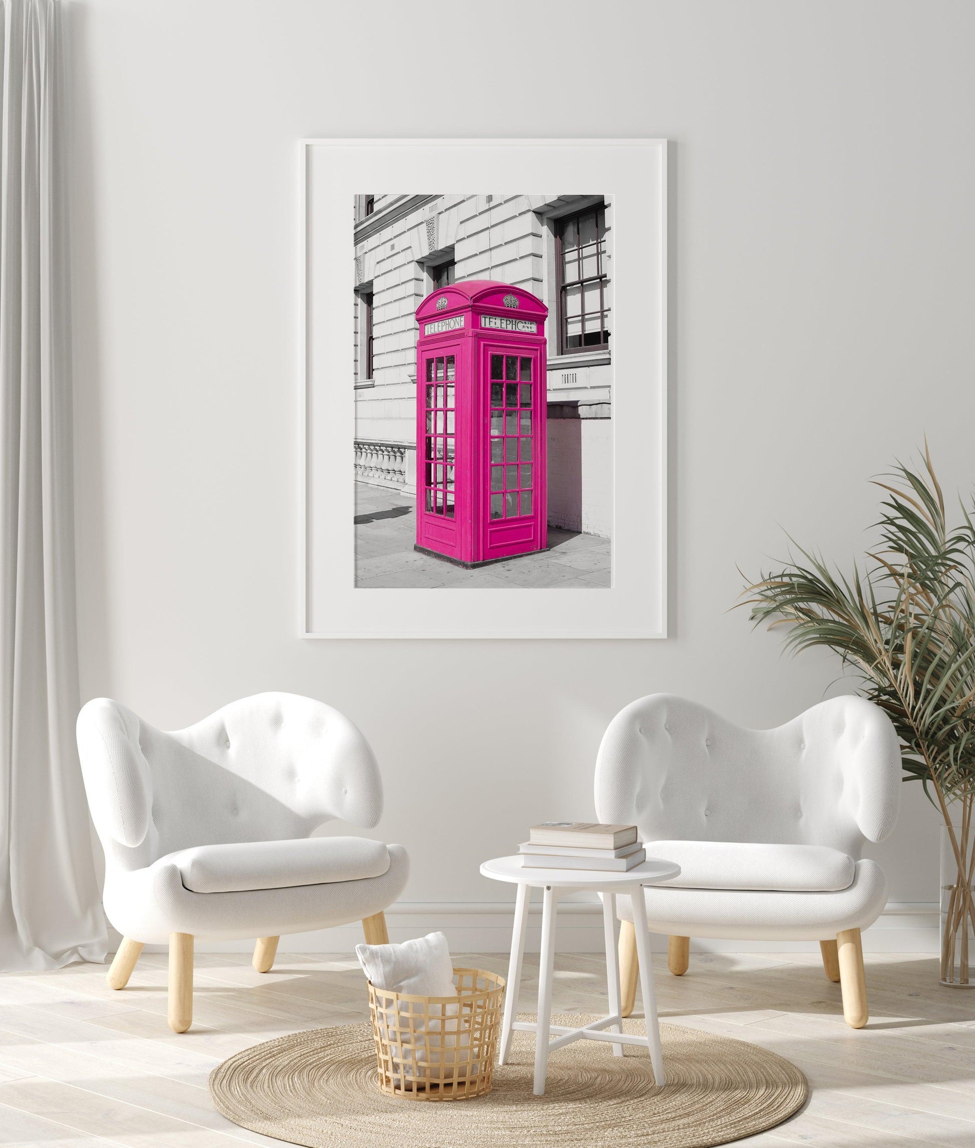 Pink Phone Booth | London Print - Departures Print Shop