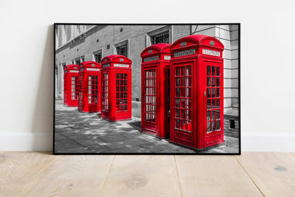 Red Phone Booths | London Print - Departures Print Shop