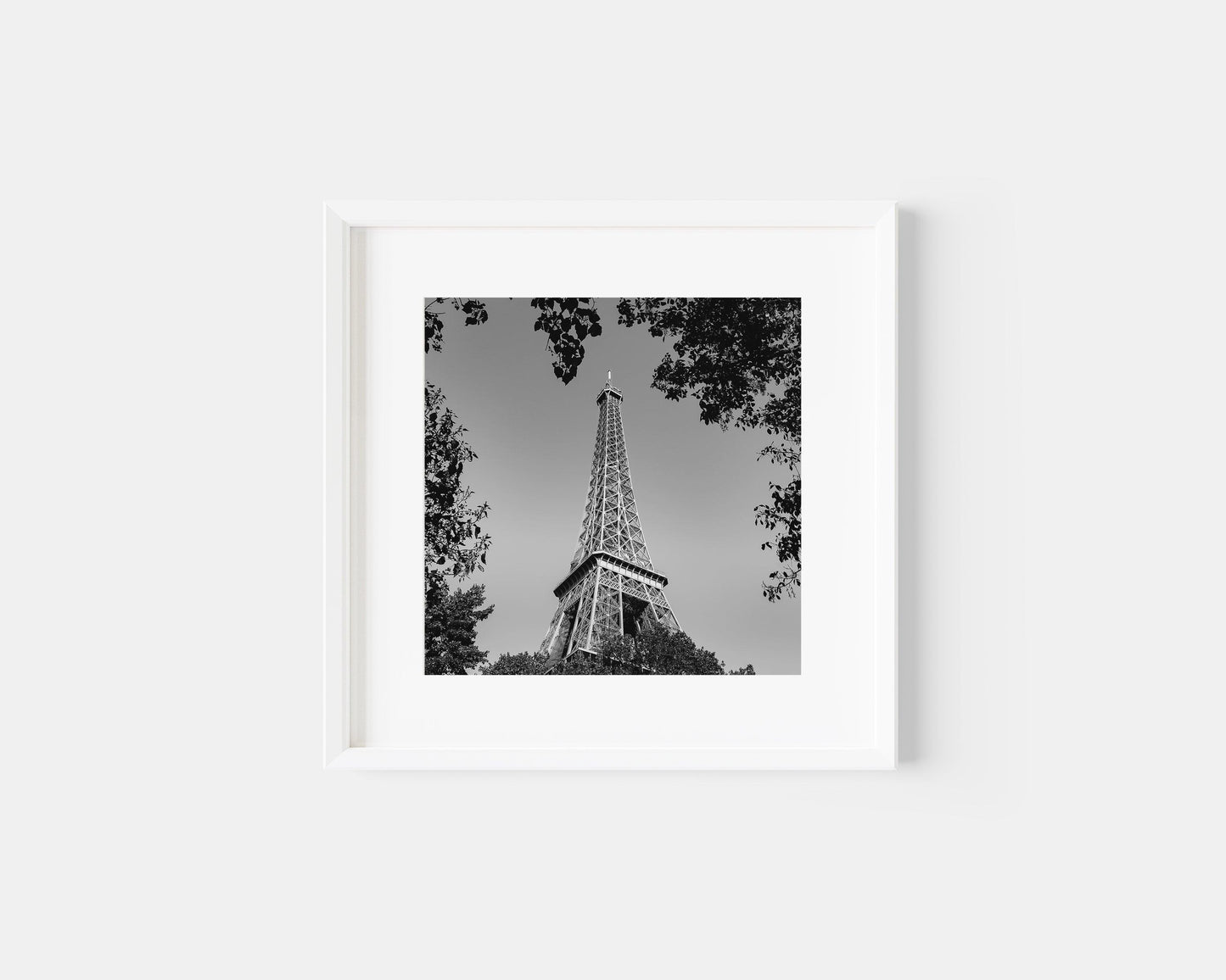 B&W Eiffel Tower II | Square Paris Print - Departures Print Shop