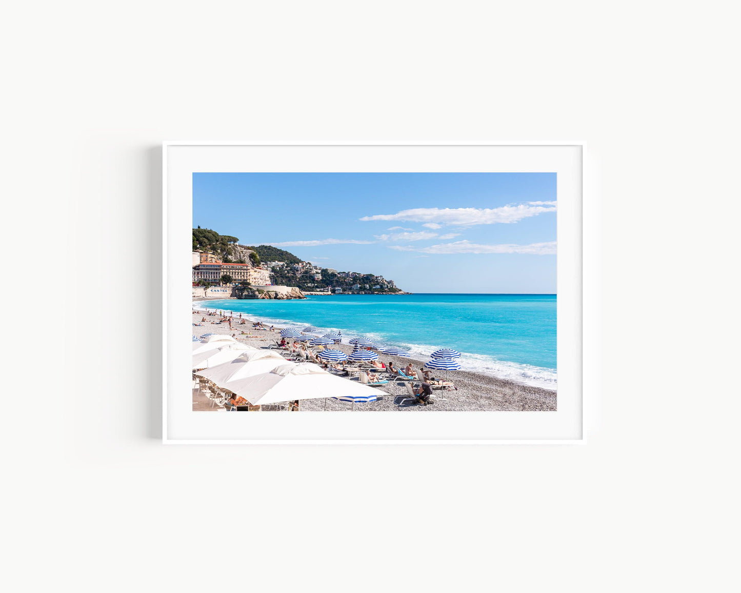 Striped Beach Umbrellas Print | French Riviera Photography Print - Departures Print Shop